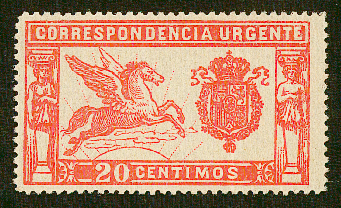 SERIE 324- 1925- PEGASO- 20 CENTIMOS ROJO BRILLANTE